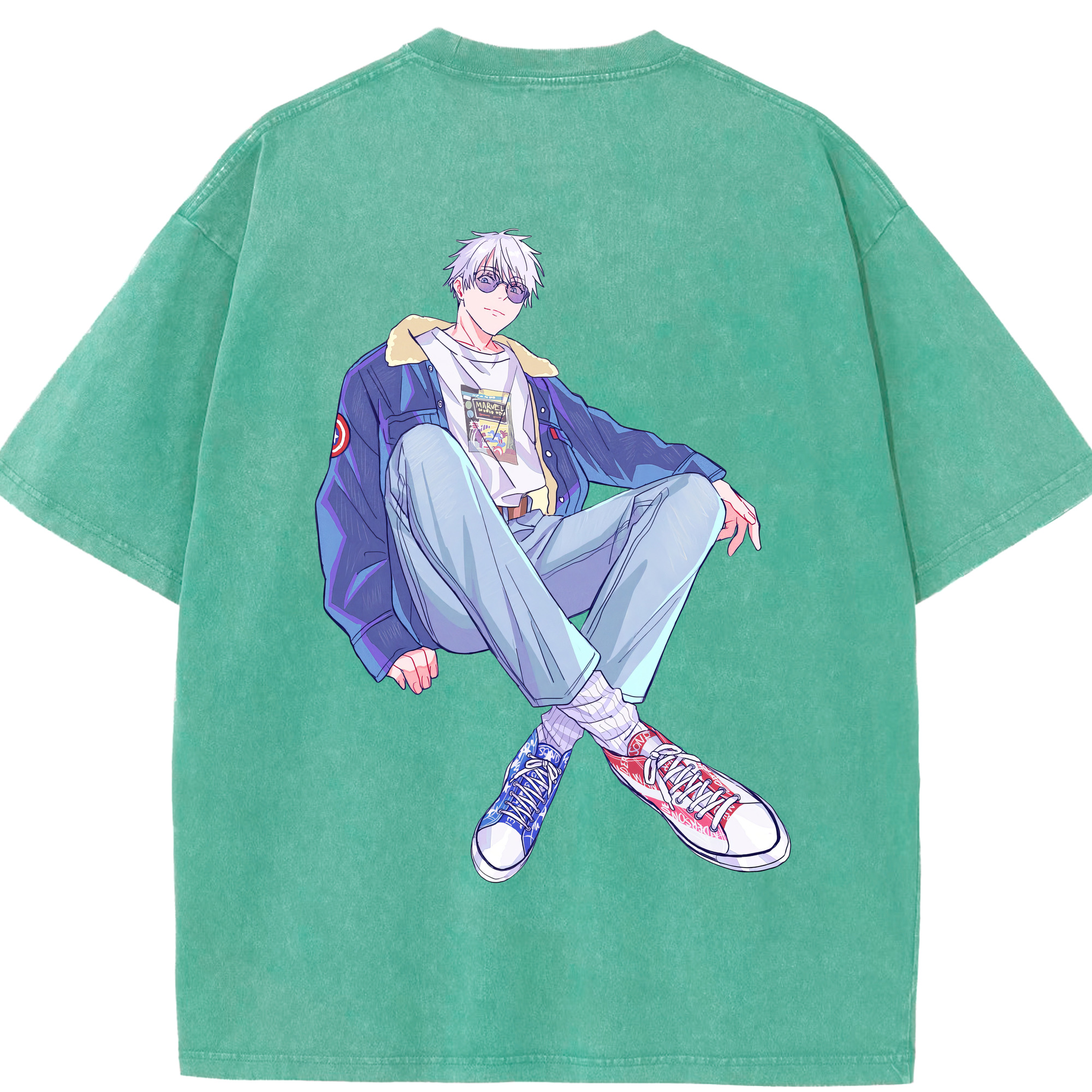 （画像用） 呪術廻戦 Jujutsu Kaisen 綿100% ヴィンテージ風 半袖Tシャツ（背面プリント）
